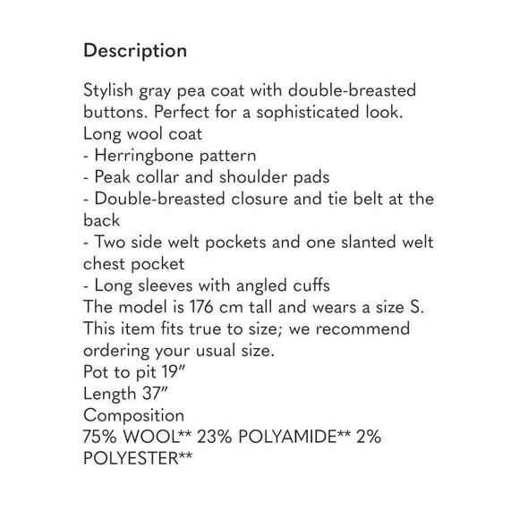 Zadig & Voltaire Mulan Double Breasted Grey Coat Size S New - Picture 5 of 16